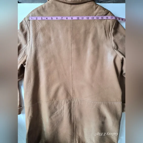 Tiboa Leathers Vintage Camel Genuine Leather Jacket - Size 14 - Picture 9 of 11